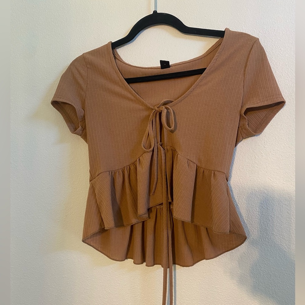 Brown tie top